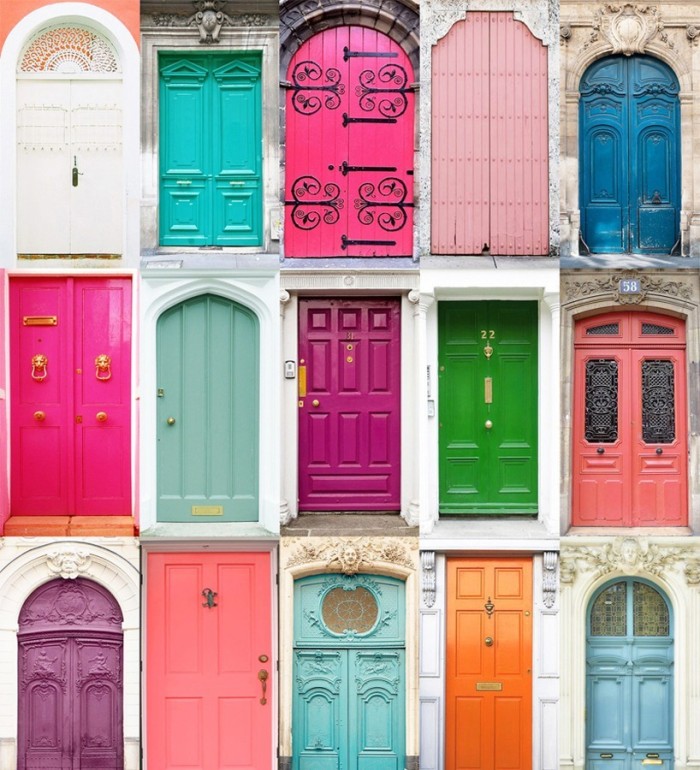 Papel pintado puertas de colores   - Dublin Houses 677013