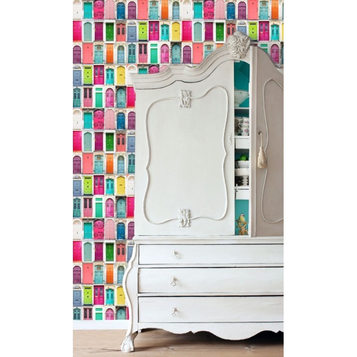 Papel pintado puertas de colores   - Dublin Houses 677013