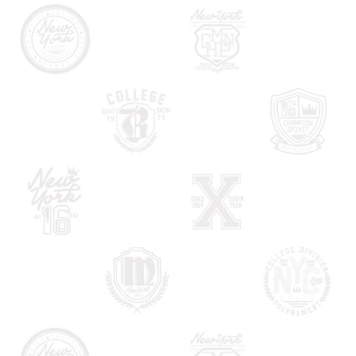 Papel pintado con emblemas universitarios fondo blanco - Champion Spirit 677024