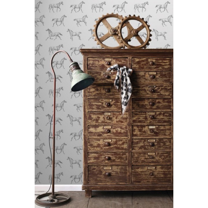 Papel pintado caballos de Glasgow fondo blanco - Glasgow Horses 677026