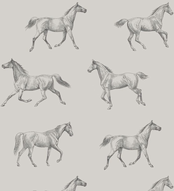 Papel pintado caballos de Glasgow fondo gris - Glasgow Horses 677027