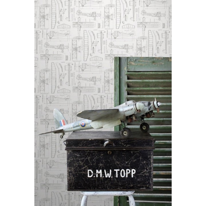 Papel pintado planos de avión fondo blanco - Airplane Design 677031