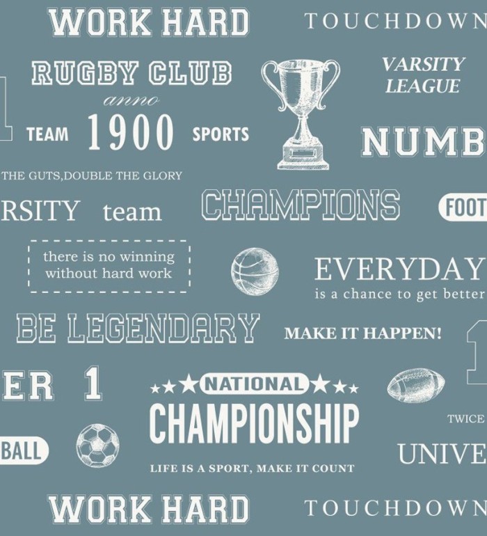 Papel pintado club de rugby fondo azul grisáceo - Rugby Club 677033