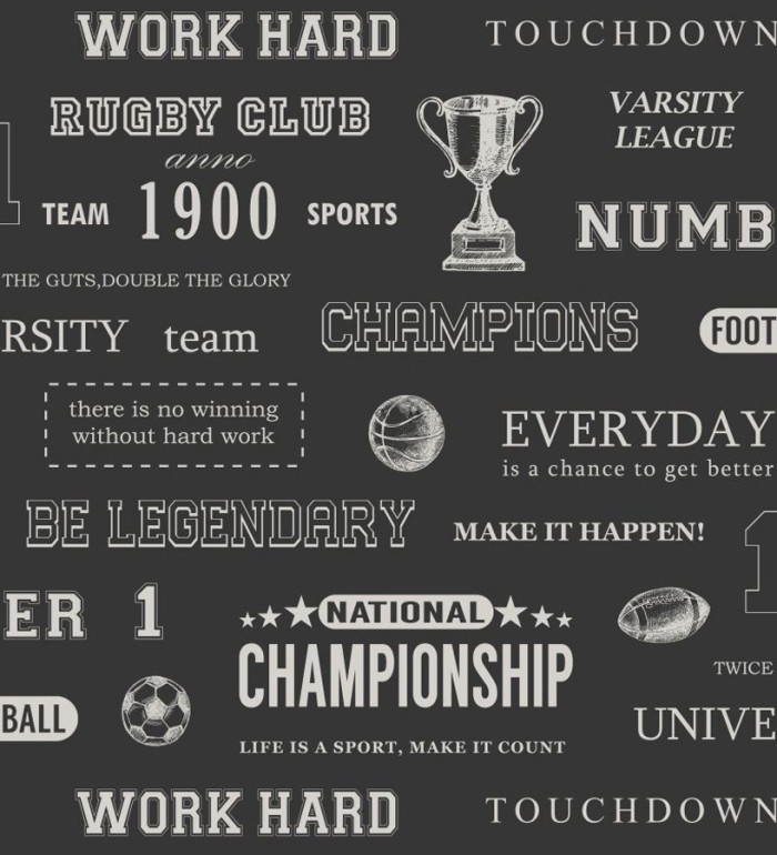 Papel pintado club de rugby fondo negro - Rugby Club 677034