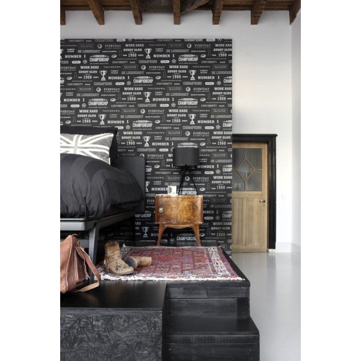 Papel pintado club de rugby fondo negro - Rugby Club 677034