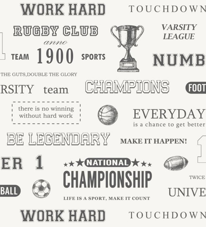 Papel pintado club de rugby fondo blanco - Rugby Club 677036