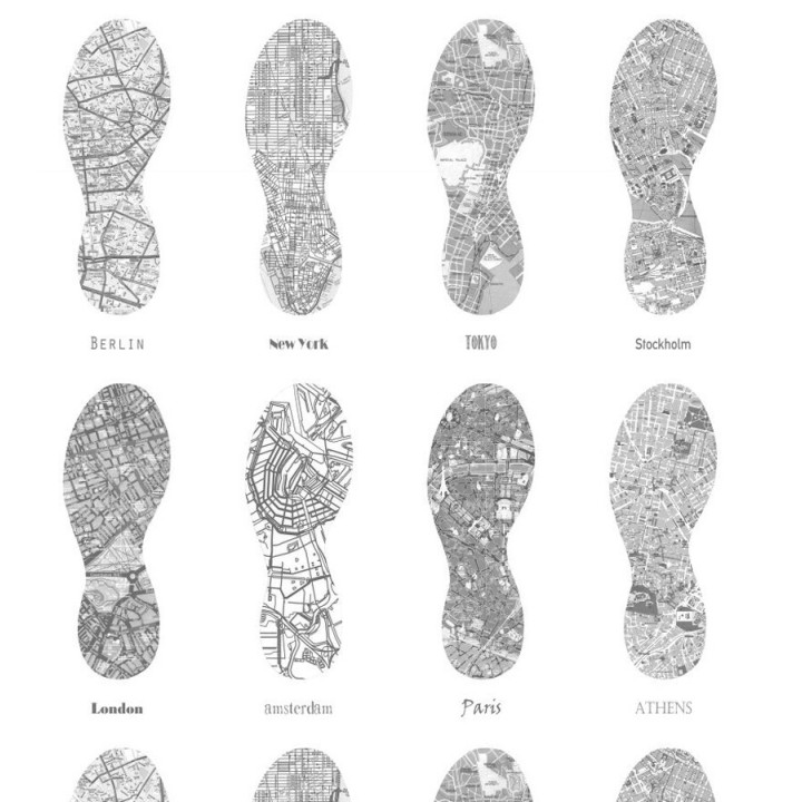 Papel pintado mapas de huellas fondo blanco - World Footprints 677037