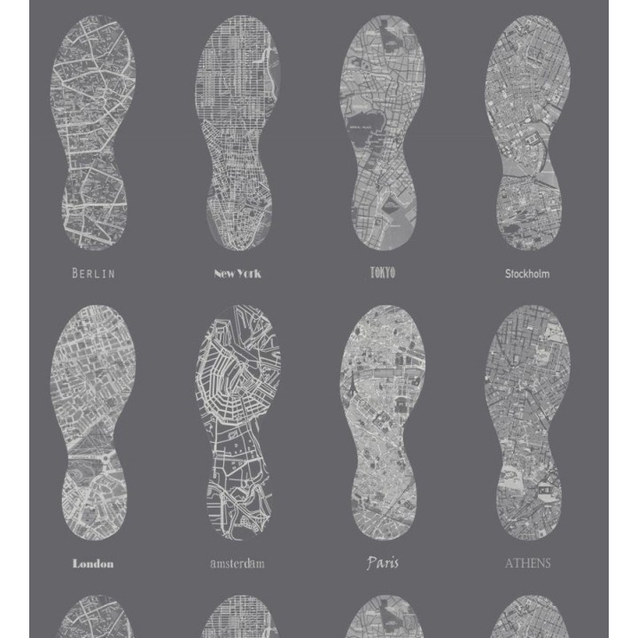 Papel pintado mapas de huellas fondo gris oscuro - World Footprints 677039