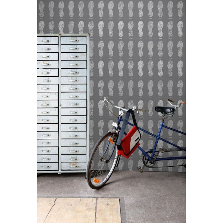 Papel pintado mapas de huellas fondo gris oscuro - World Footprints 677039