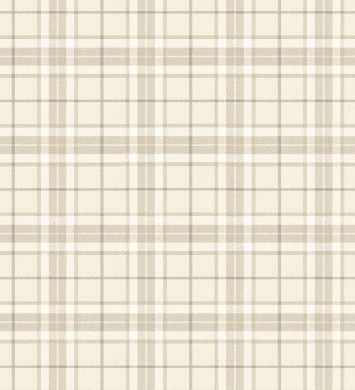 Papel pintado cuadros escoceses tonos beige - Truman 677044