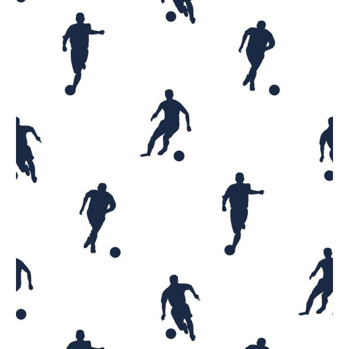 Papel pintado siluetas futbolistas azul marino fondo blanco - Bristol Players 677049