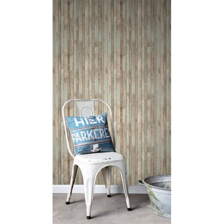 Papel pintado listones de madera pequeños estilo nórdico - Algarve Beach 677060