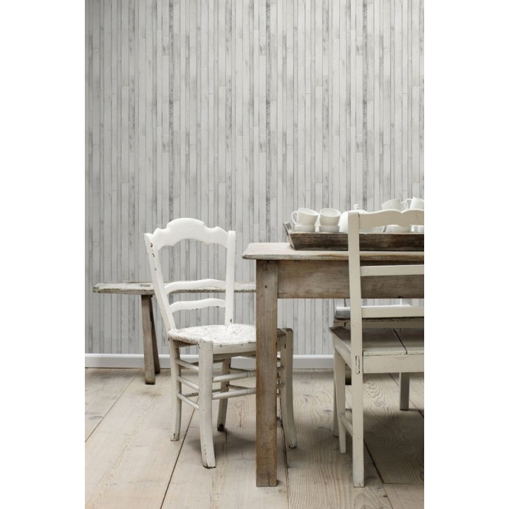 Papel pintado listones de madera pequeños estilo nórdico - Algarve Beach 677064