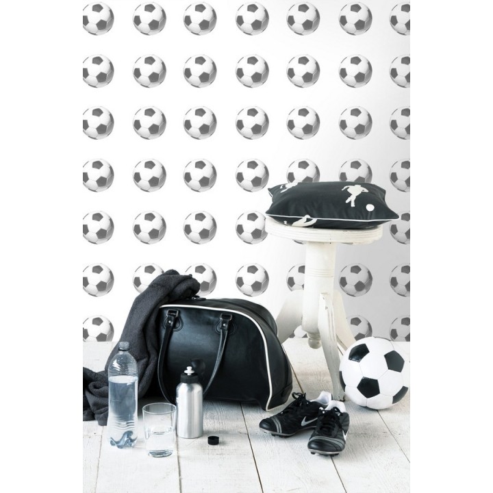 Papel pintado balones de fútbol fondo blanco - Goal Square 677077
