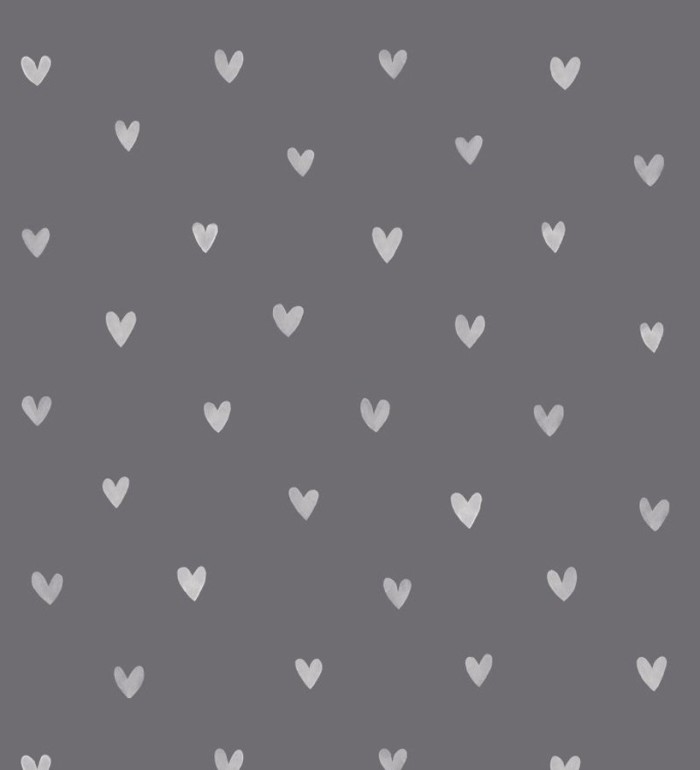 Papel pintado corazones blancos fondo gris oscuro - Magic Hearts 677198