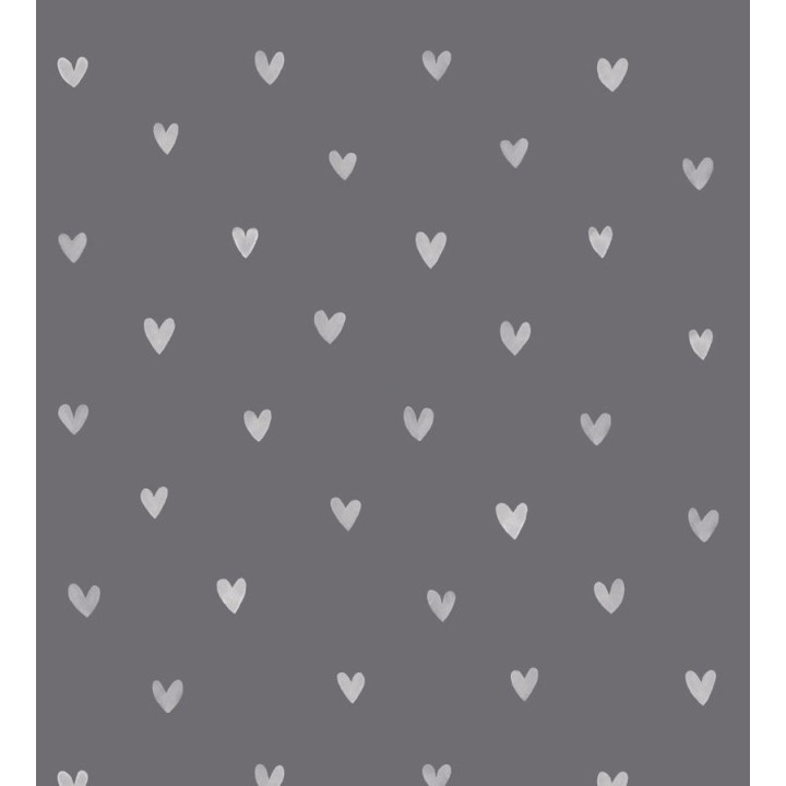 Papel pintado corazones blancos fondo gris oscuro - Magic Hearts 677198