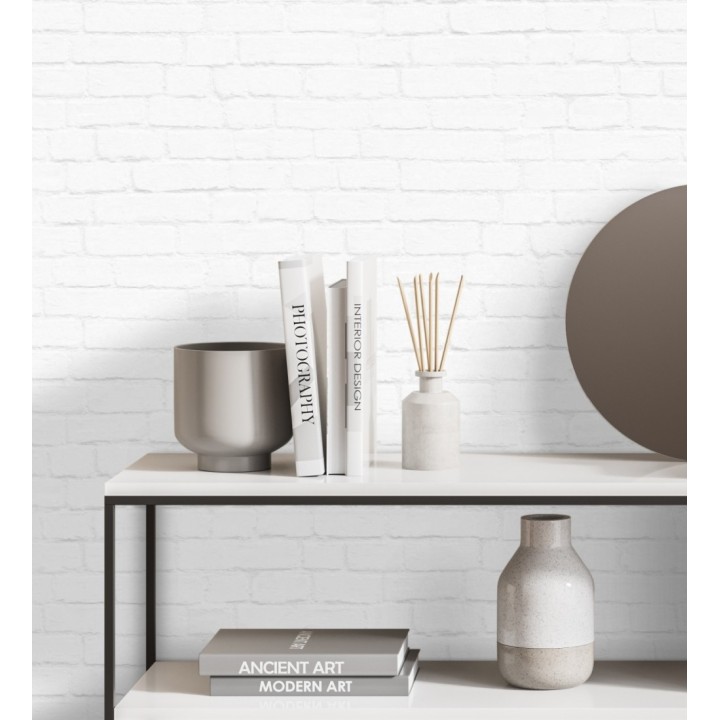 Papel pintado ladrillo blanco estilo nórdico - Nassau Street 677203