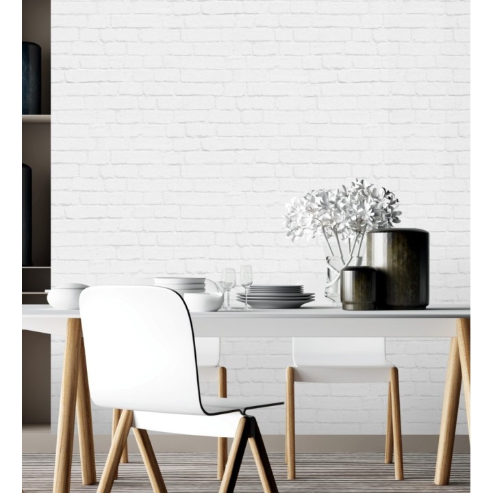 Papel pintado ladrillo blanco estilo nórdico - Nassau Street 677203