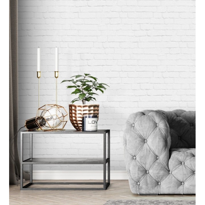 Papel pintado ladrillo blanco estilo nórdico - Nassau Street 677203