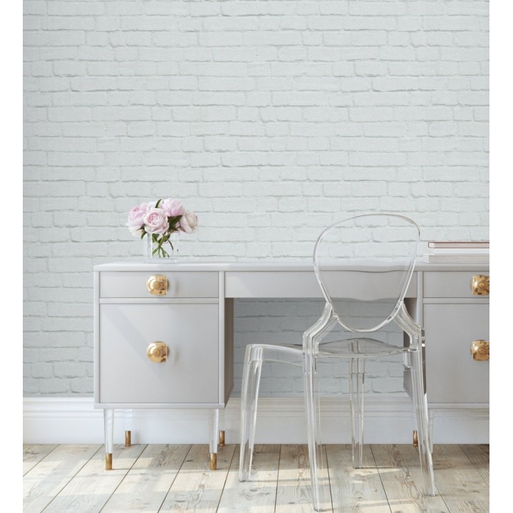 Papel pintado ladrillo gris claro estilo nórdico - Nassau Street 677204