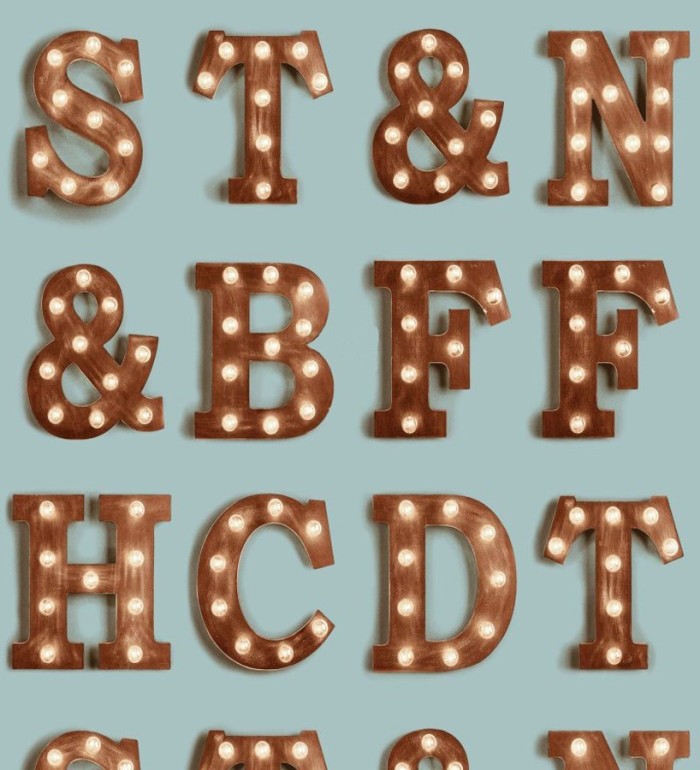 Papel pintado letras luminosas - Modern Torch Letters 677224