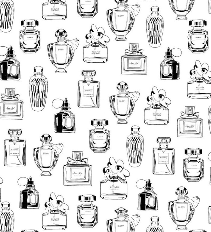 Papel pintado botes de perfumes vintage - Infinite Bloom 677228