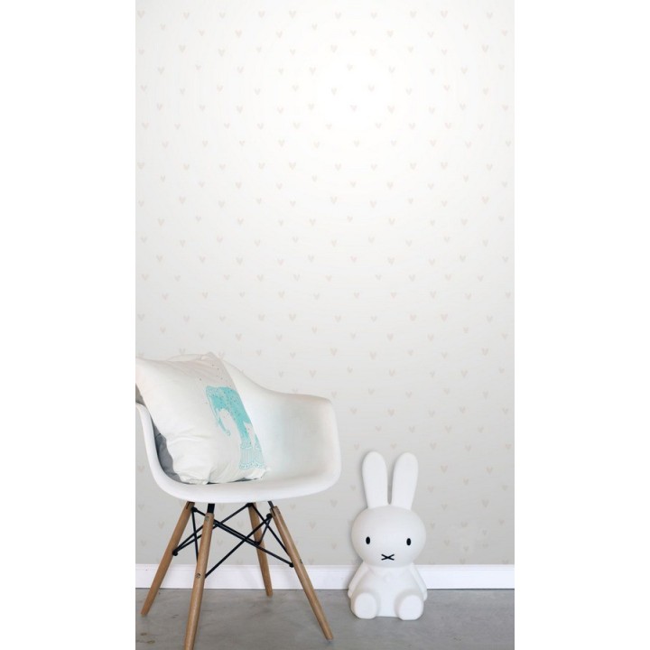 Papel pintado corazones metalizados fondo blanco - Magic Hearts 677237