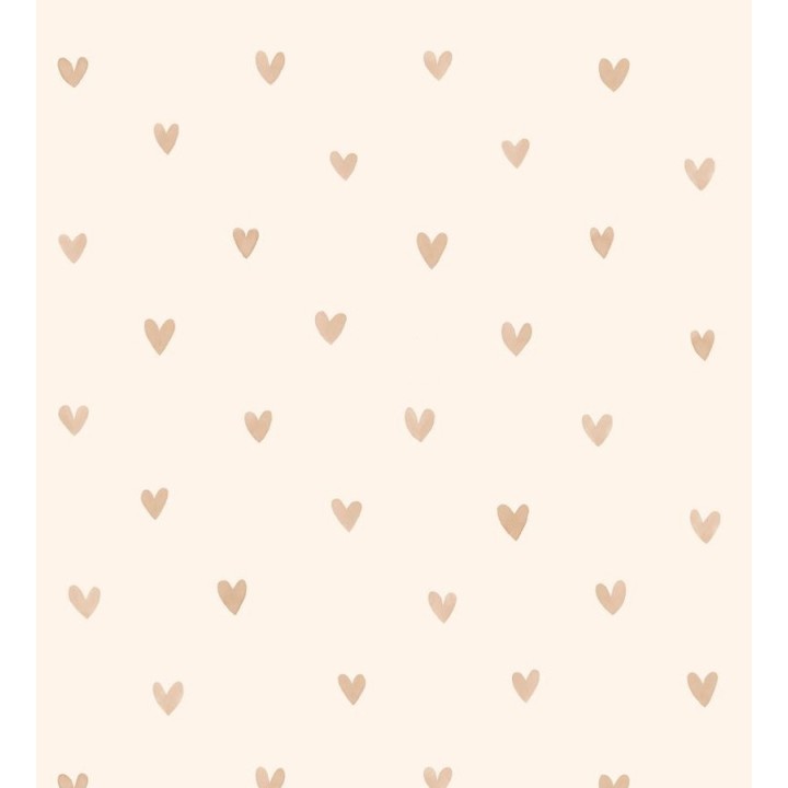 Papel pintado corazones dorados fondo beige - Magic Hearts 677238