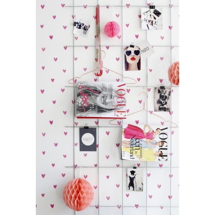 Papel pintado corazones rosas fondo blanco - Magic Hearts 677239