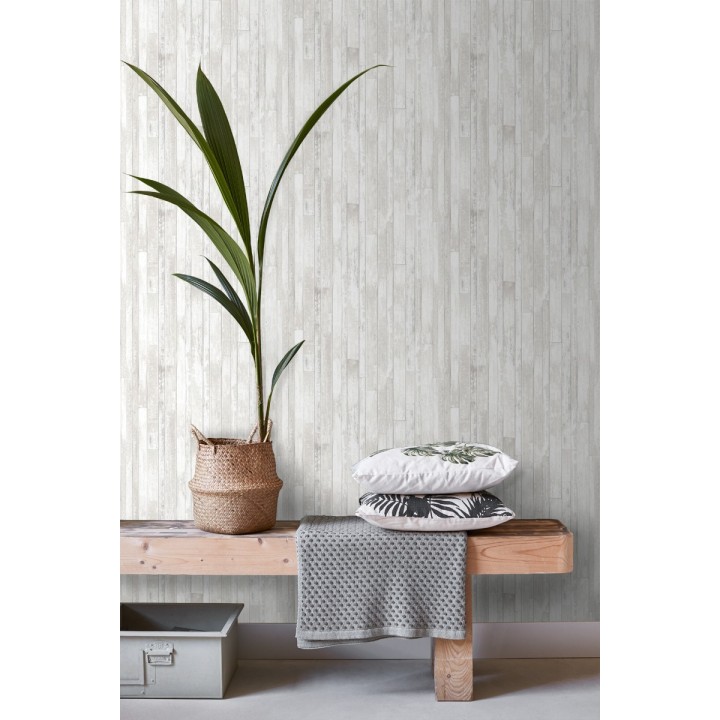 Papel pintado listones de madera pequeños estilo nórdico - Algarve Beach 677255