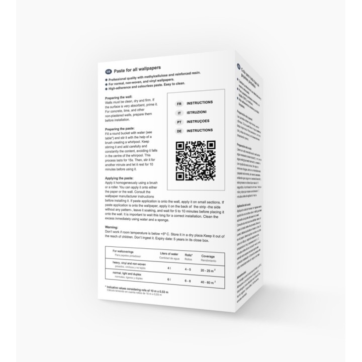 Cola universal en polvos de calidad superior para papeles pintados (20m² - 25m²) - Cola Gaulan Versatile CL-1001