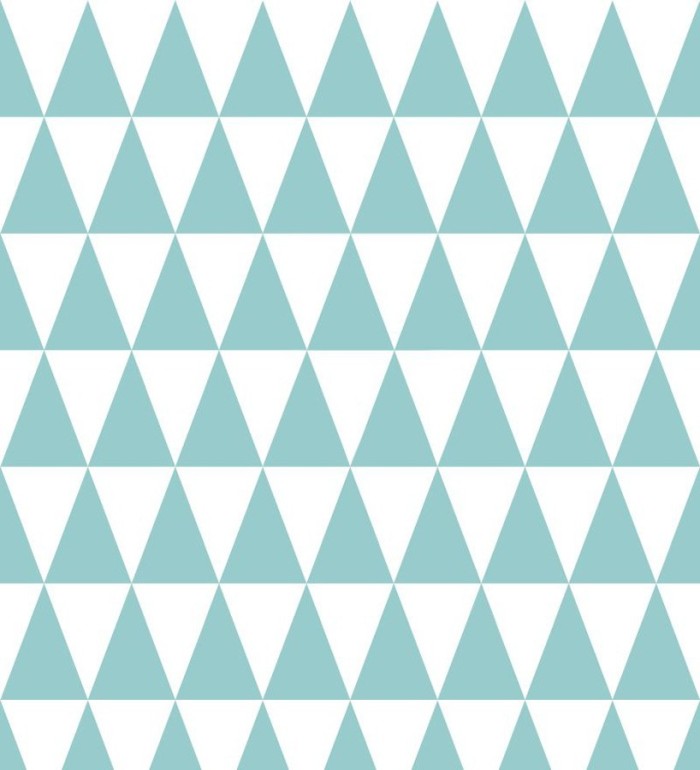 Papel pintado triángulos turquesa oscuro y blanco estilo nórdico - Nordem Mountains 677262