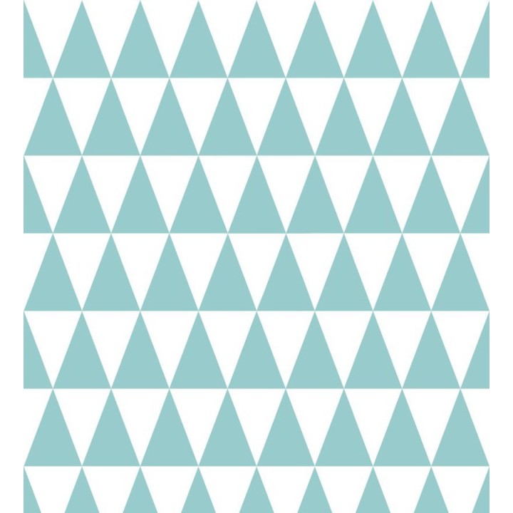 Papel pintado triángulos turquesa oscuro y blanco estilo nórdico - Nordem Mountains 677262