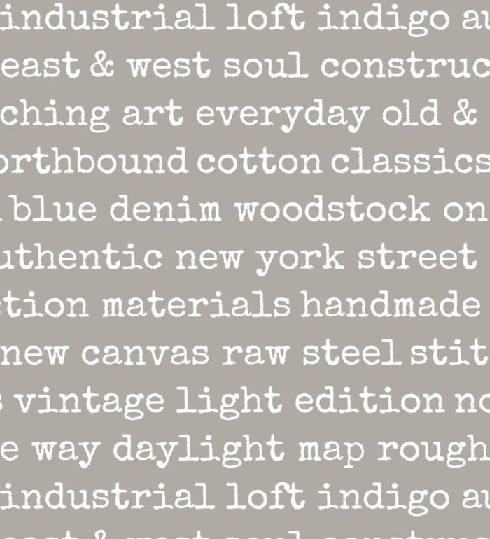 Papel pintado palabras moda fondo gris - Vintage Edition 677274