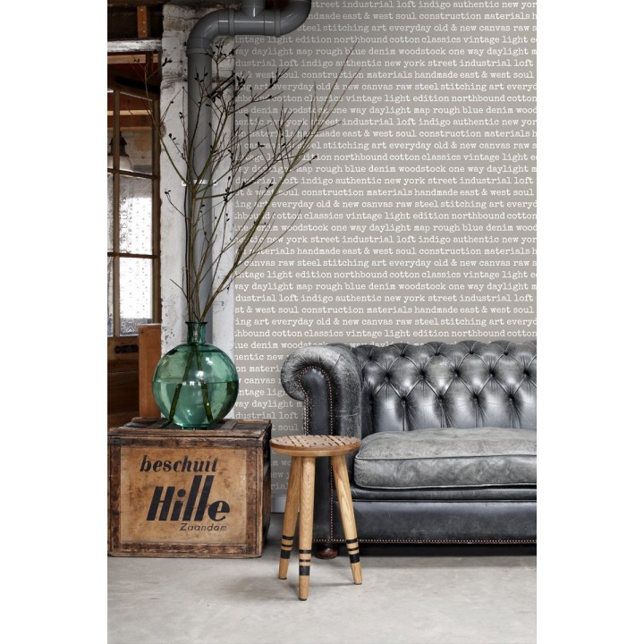 Papel pintado palabras moda fondo gris - Vintage Edition 677274