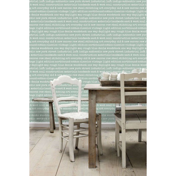 Papel pintado palabras moda fondo verde - Vintage Edition 677276