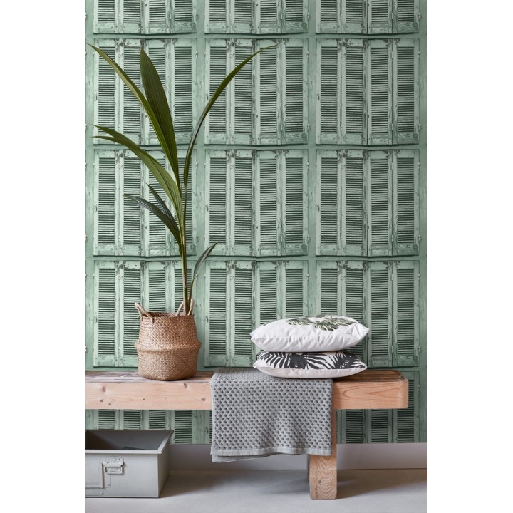 Papel pintado ventana de madera envejecida estilo vintage - Sintra Windows 677285