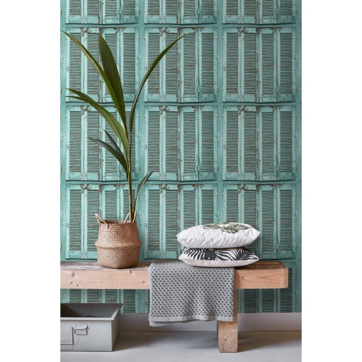 Papel pintado ventana de madera envejecida estilo vintage - Sintra Windows 677286