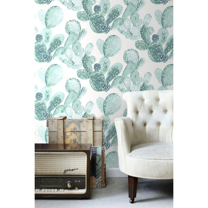Papel pintado cactus en acuarela - Sonora Cactus 677303