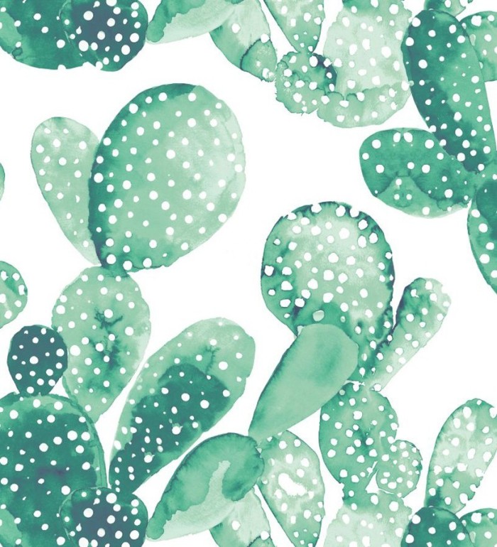 Papel pintado cactus en acuarela - Sonora Cactus 677305