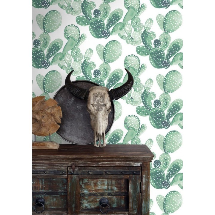 Papel pintado cactus en acuarela - Sonora Cactus 677305