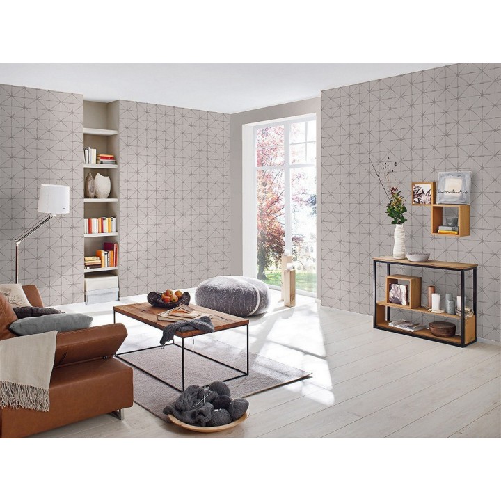 Papel pintado rombos modernos con trazos desiguales - Brenta 5431