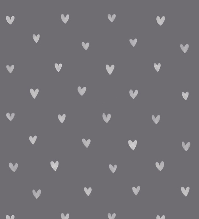 Papel pintado corazones grises fondo oscuro - Magic Hearts 677328