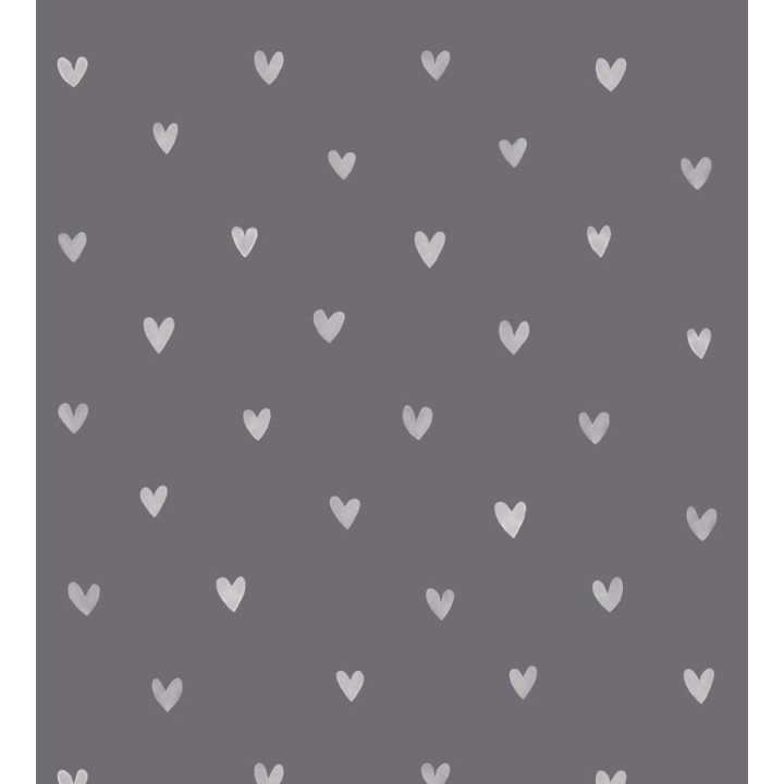 Papel pintado corazones grises fondo oscuro - Magic Hearts 677328