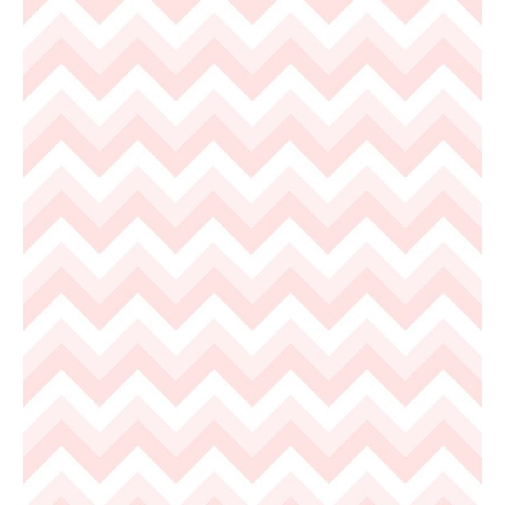 Papel pintado rayas zigzag rosa y blanco - Ursa 677332