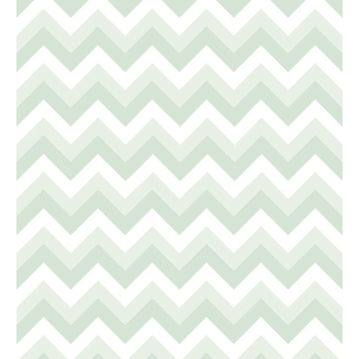 Papel pintado rayas zigzag verde y blanco - Ursa 677333