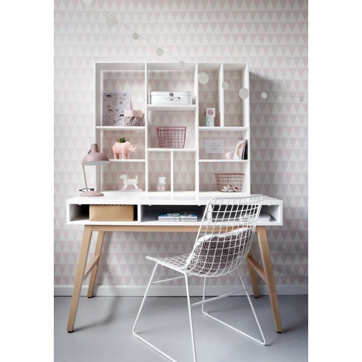 Papel pintado triángulos rosa y blanco estilo nórdico - Nordem Mountains 677336