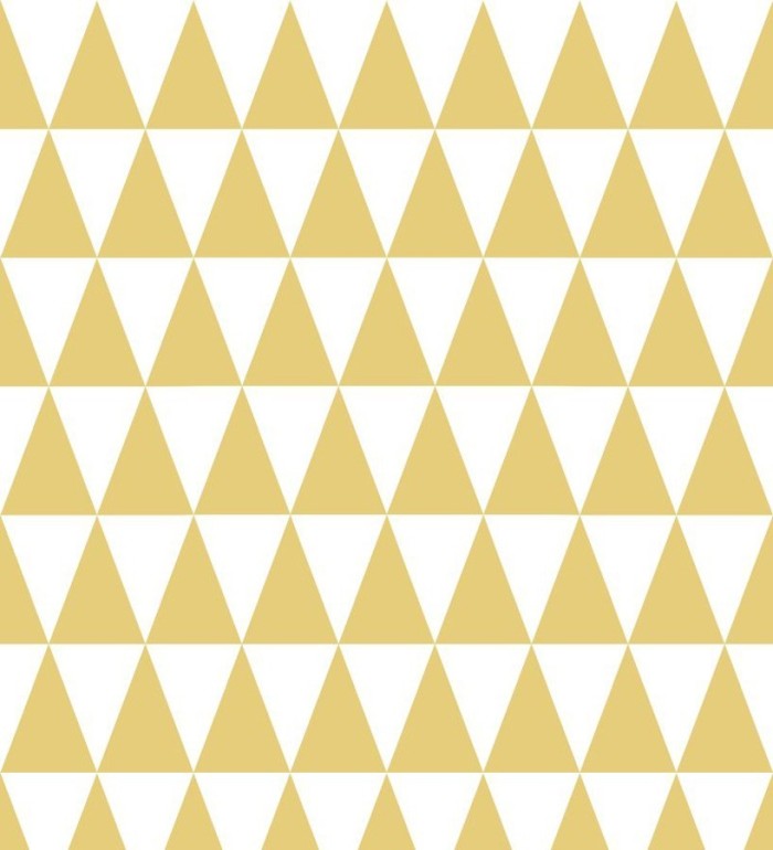 Papel pintado triángulos mostaza y blanco estilo nórdico - Nordem Mountains 677337