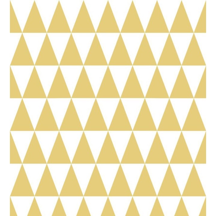 Papel pintado triángulos mostaza y blanco estilo nórdico - Nordem Mountains 677337