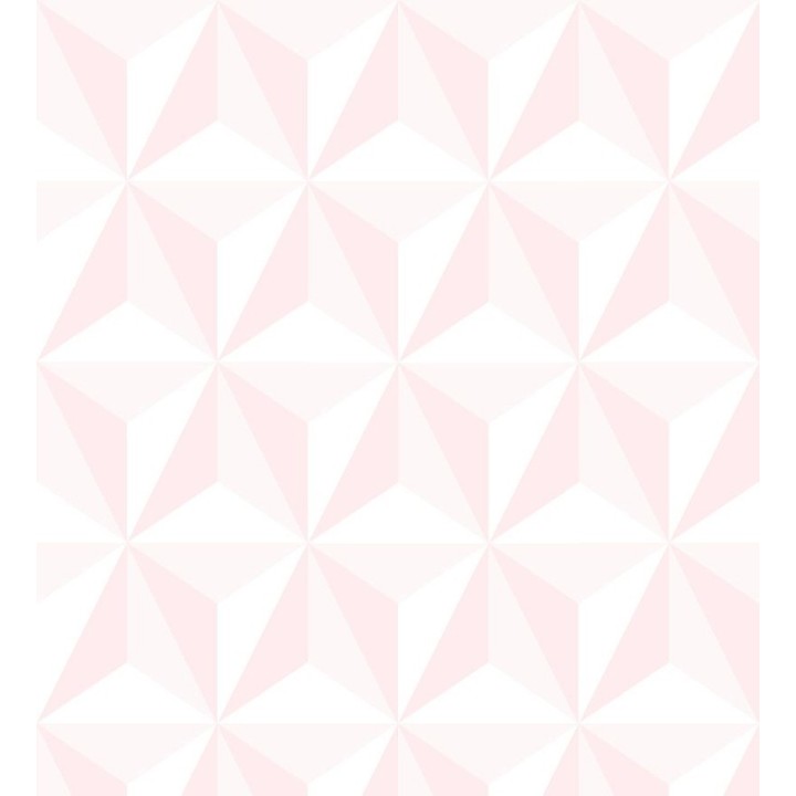 Papel pintado geométrico 3D rosa y blanco - Iceland Sky 3D 677349